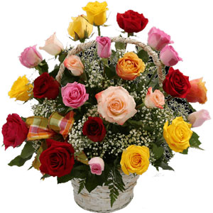 (08) Multicolor Rose Basket