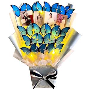 Glowing Butterfly Photo Bouquet