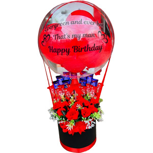 Big Customized balloon W/ artificial  Flower and Chocolate