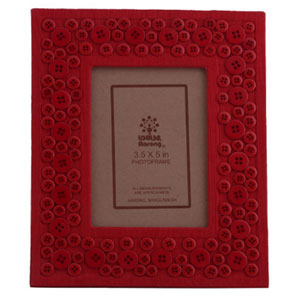 (19) Red Jute Photo Frame