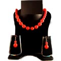 Red Ball Necklace Set