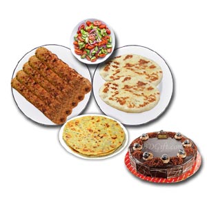 (16) Star Mutton Botty kabab W/ Naan,Paratha,kabab Salad and Cake