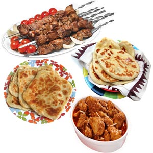(30) Dostor Khana Beef Sheek Kabab W/ Naan, paratha &Tawya Jhal Fry for 5 person