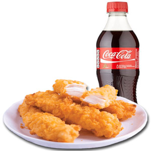 (09)KFC- 8 Pcs boneless chicken strips W/ 1 Liter Coca Cola