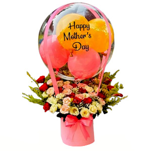 (02) Customized Balloon W/ Mix Roses