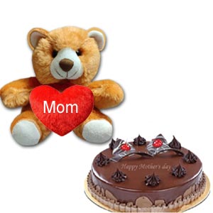 (07) Cake With Teddy Bear for Mother's Day