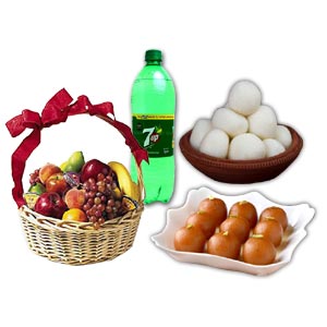 Fruit Basket W/ Sweets & Soft Drink