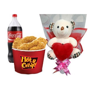 KFC Hot & Crispy Chicken W/ Coke & Teddy Bear