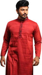 (004) Maroon Endi Cotton panjabi