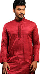 (006) Maroon Endi Silk Panjabi