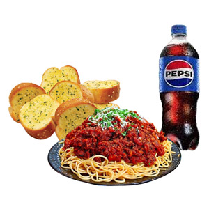 (03) Bolognaise W/Garlic Bread & Pepsi For One Person