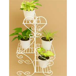 Tree stand with 4 indoor plants