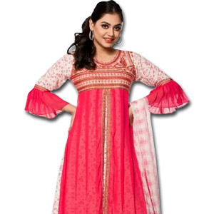 Lilen & Georgette Combination Salwar Kameez