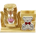 (02) Glass Wooden Pen Holder for Women