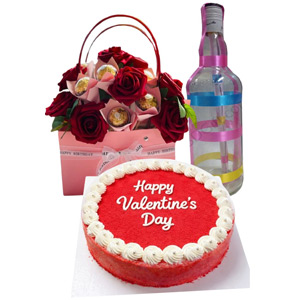 Red Velvet Cake & Love Message Combo