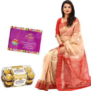 (005) Saree with chocolate with card