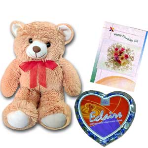 Teddy Bear W/ Card & Chocolate