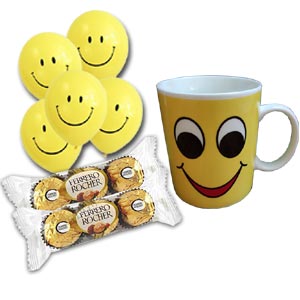 (18) Ferrero Rocher W/ Emoji Mug & Balloons