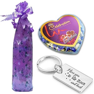 (16) Chocolate W/ Personalized Key Ring & Message in Bottle