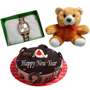 (09) Cake W/ Teddy bear & Ladies watch