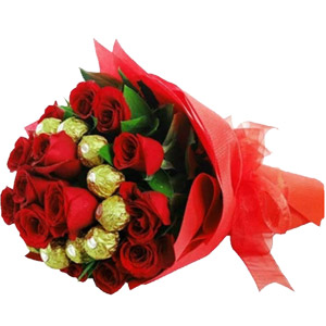 (003) Ferrero Rocher and rose bouquet
